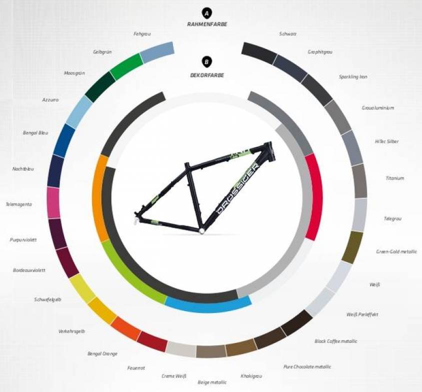 Bike Rahmen in verschiedenen Farben und Finish